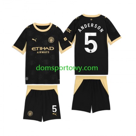 Koszulka Manchester City Elliot Anderson 5 Dziecięcy Wyjazdowe Koszulki Piłkarskie 2026-2027 Krótki Rękaw